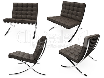 Collage of isolated armchairs