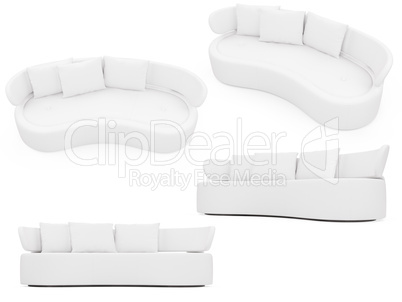 Collection of isolated sofas