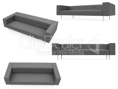 Collection of isolated sofas