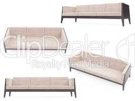 Collection of isolated sofas