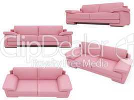 Collection of isolated sofas