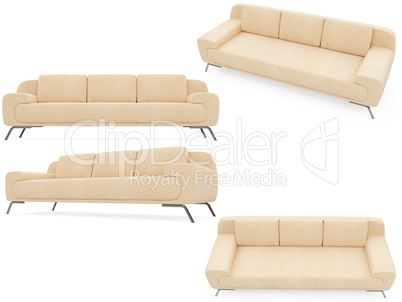 Collection of isolated sofas