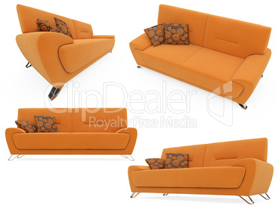 Collection of isolated sofas