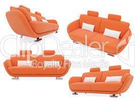 Collection of isolated sofas