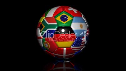 soccer ball with flags