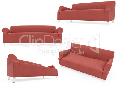 Collection of isolated sofas