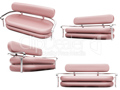 Collection of isolated sofas