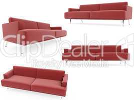 Collection of isolated sofas