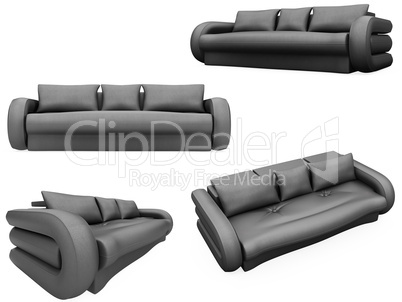 Collection of isolated sofas