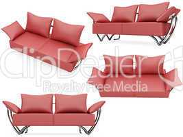 Collection of isolated sofas