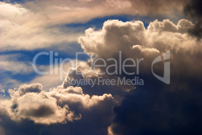 Scenic cumulus clouds