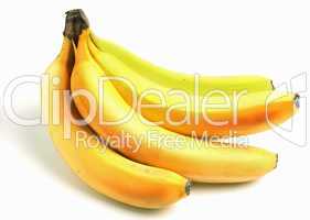 Yellow ripe bananas isolated