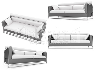 Collection of isolated sofas