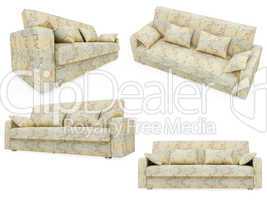 Collection of isolated sofas