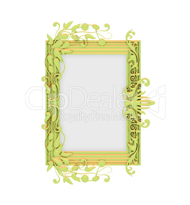 Isolated decorative golden frame