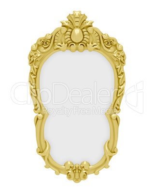 Golden frame over white