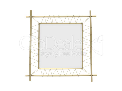 Golden frame over white