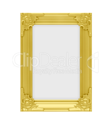 Golden frame over white