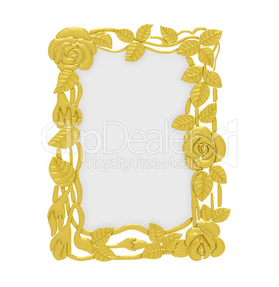 Golden frame over white