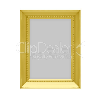 Golden frame over white