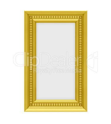 Golden frame over white