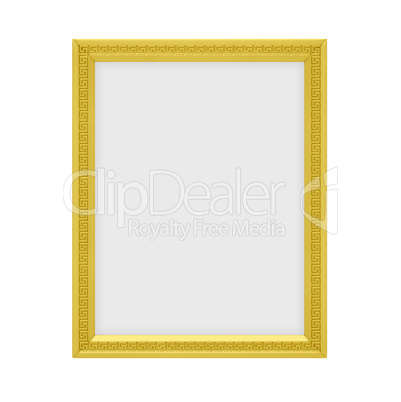 Golden frame over white