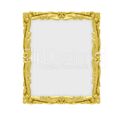 Golden frame over white