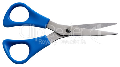 Blue scissors isolated