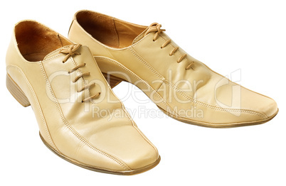 Mans beige shoes isolated