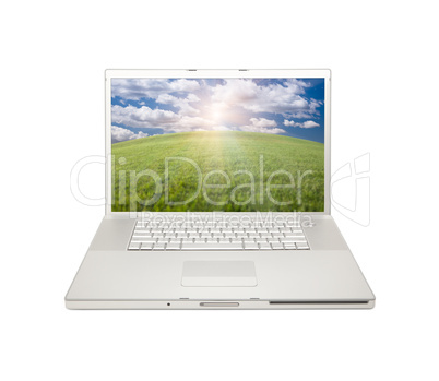 Silver Computer Laptop Isolated