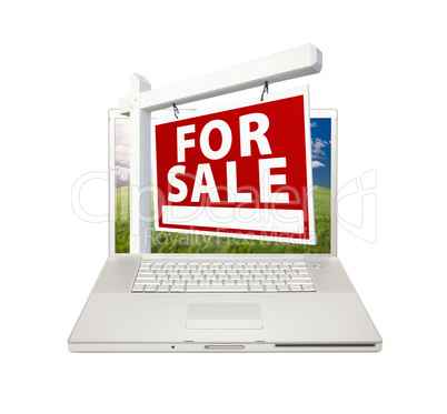 For Sale Real Estate Sign on Laptop