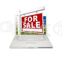 For Sale Real Estate Sign on Laptop