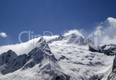 Caucasus Mountains in cloud