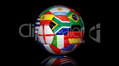 soccer ball with flags of countries in world cup 2010