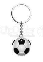 Keychain with a soccer ball. On white background