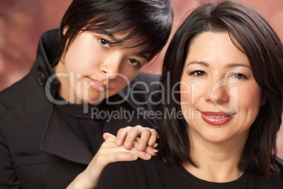 Attractive Multiethnic Mother and Daughters Portrait