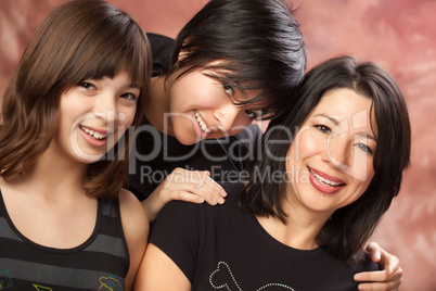Attractive Multiethnic Mother and Daughters Portrait