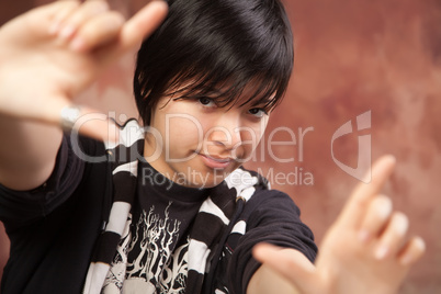 Attractive Ethnic Girl Poses for Portrait