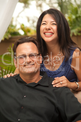 Attractive Hispanic and Caucasian Couple