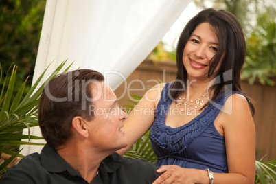 Attractive Hispanic and Caucasian Couple