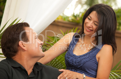 Attractive Hispanic and Caucasian Couple