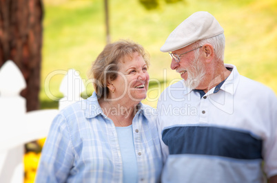 Happy Senior Couple in The Park