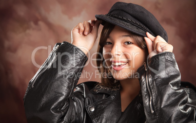 Pretty Hispanic Girl Studio Portrait