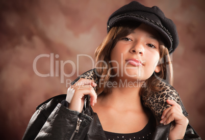 Pretty Hispanic Girl Studio Portrait