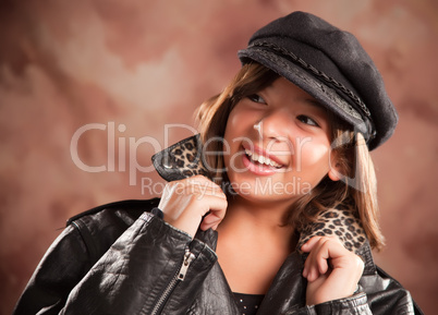 Pretty Hispanic Girl Studio Portrait