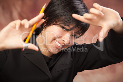 Multiethnic Girl Poses for Portrait