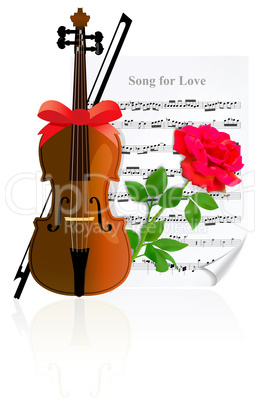 Violin with Rose