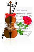 Violin with Rose