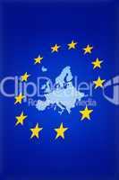 Flagge Europäische Union mit Landkarte