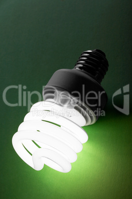fluorescence lamp on a green background